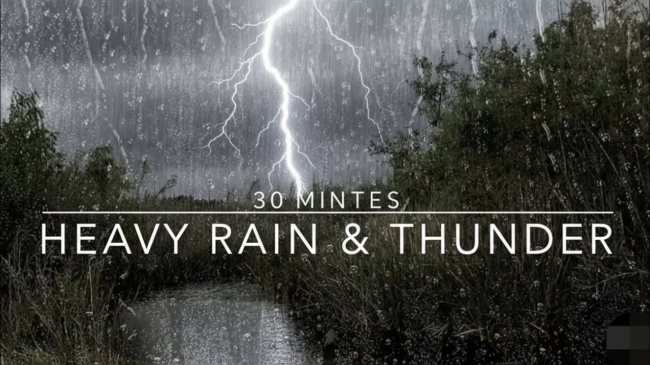 😌Relax and Calm Rain and Thunderstorm Sound 