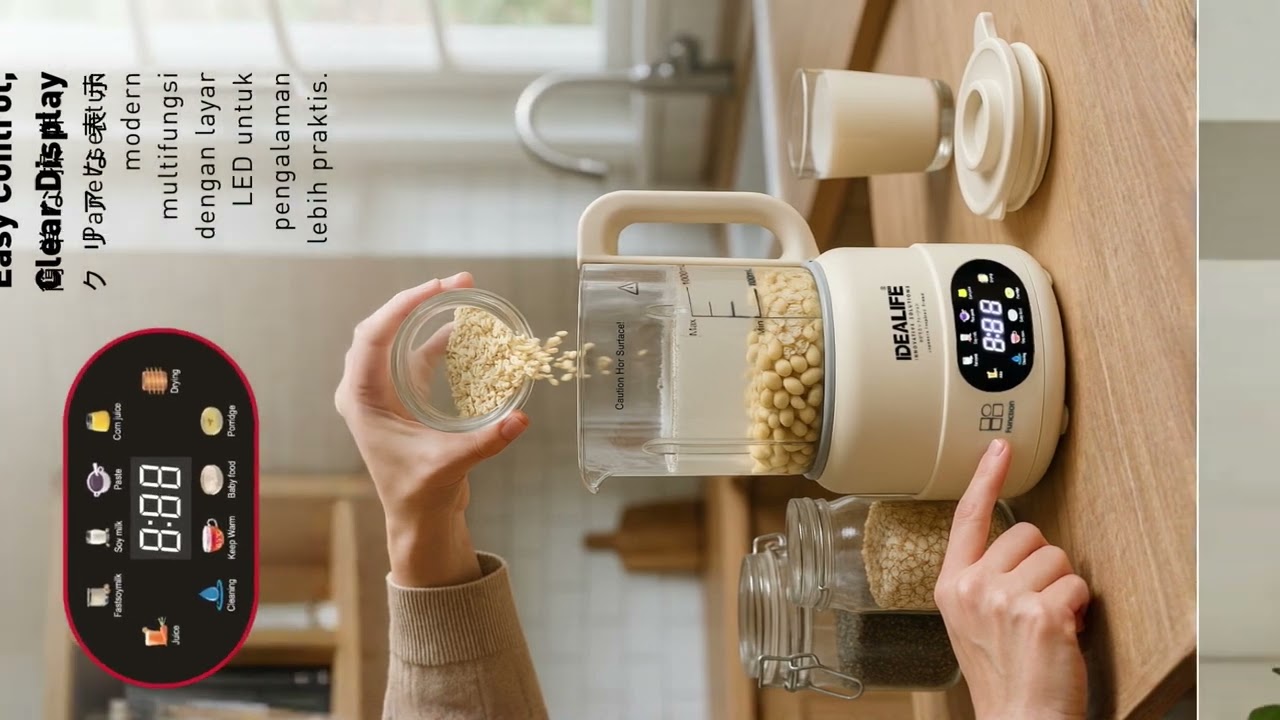 IDEALIFE - Digital Soy Milk Maker -Pembuat Susu Kedelai - DM-1001