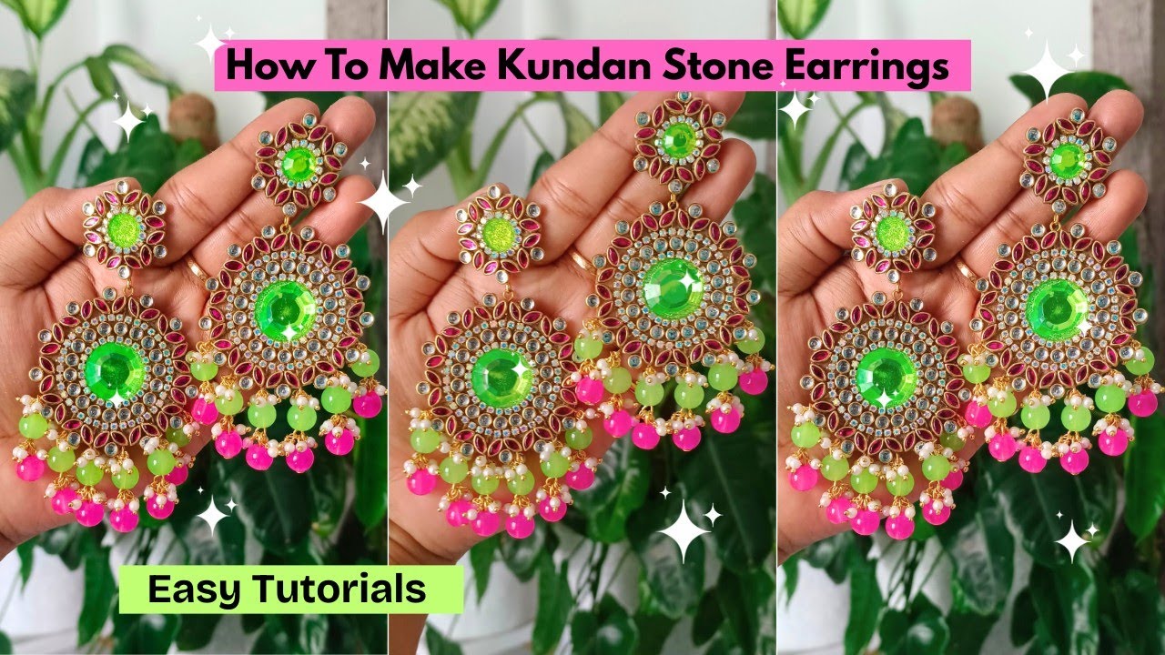 Trending Kundan Earrings making l Easy Tutorial l @VR_HANDMADE_COLLECTION