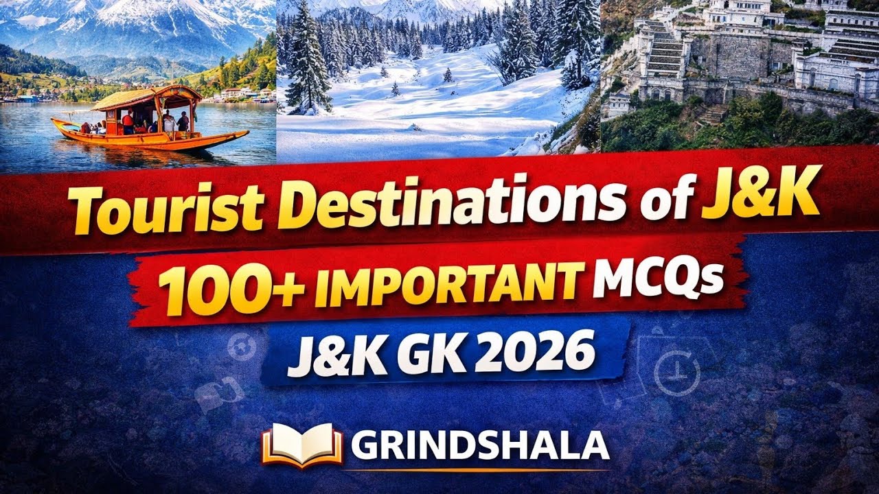 Tourist Destinations of J&K | 100+ Important MCQs | J&K GK 2026