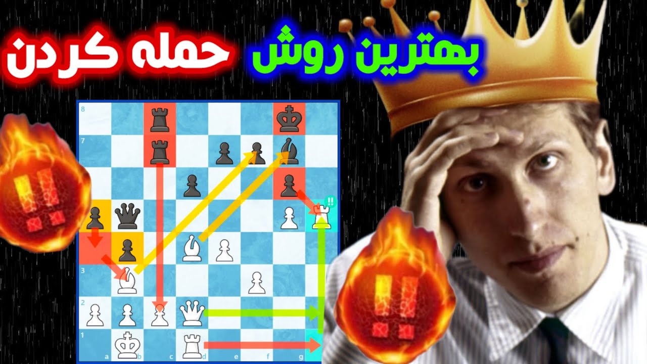 آموزش بهترین روش حمله در شطرنج توسط بابی فیشر! این تکنیک رو بلد باشی شاه هیچکی از دستت در امان نیست😱