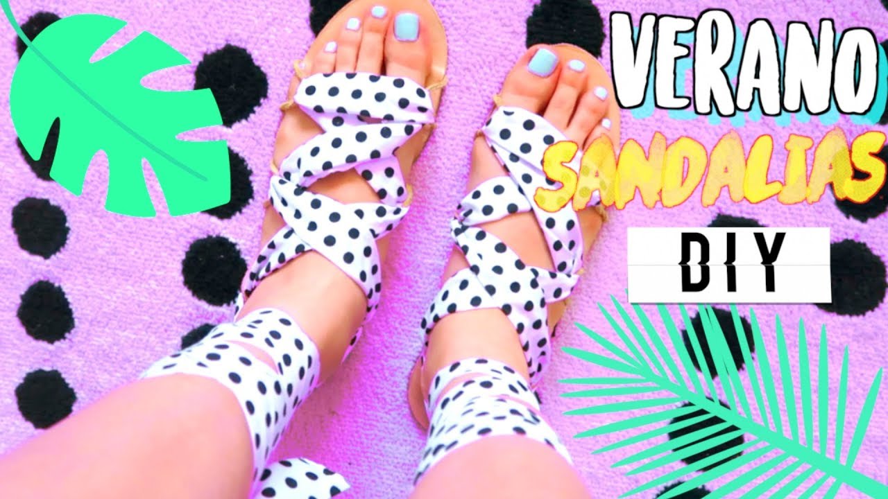 DIY - Cómo Hacer Unas Sandalias En 5 Minutos - FÁCIL, RÁPIDO Y BARATO