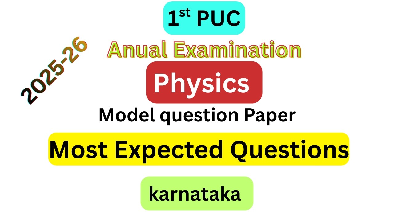 Download 1st PUC Physics Model Question Paper 2026 Karnataka | Class 11 Exam Important Questions