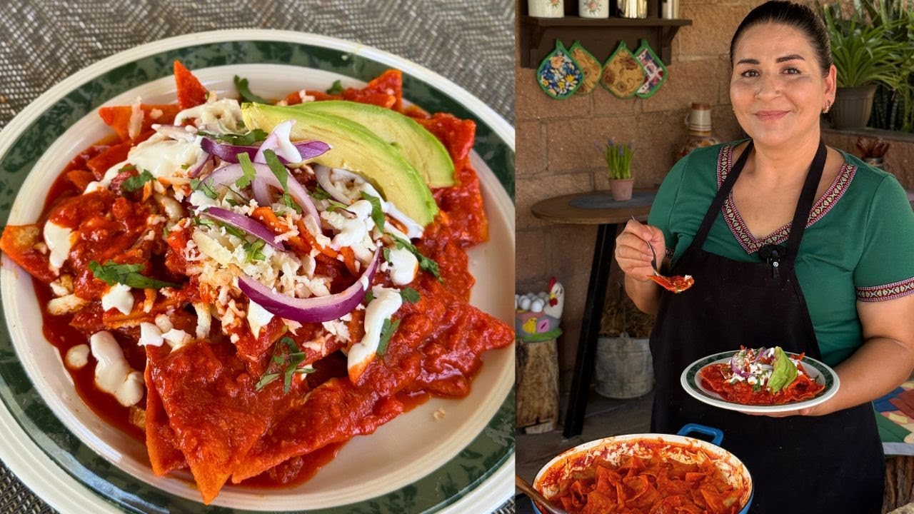Chilaquiles Rojos en Salsa de Chicharron - Receta Tradicional - La Herencia de las Viudas