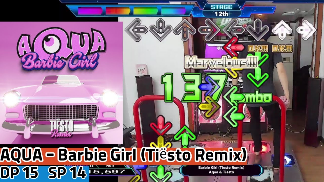 AQUA - Barbie Girl (Tiësto Remix)  PLAY DANCE GAME [DDR , STEPMANIA]