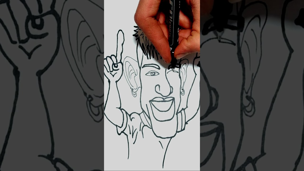 How to Draw a NEYMAR JR Cartoon 