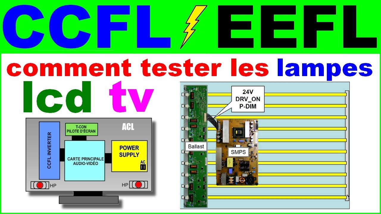 Comment tester un tube ccfl eefl électronique de télévision LCD en panne - ccfl LCD tv lamp tester