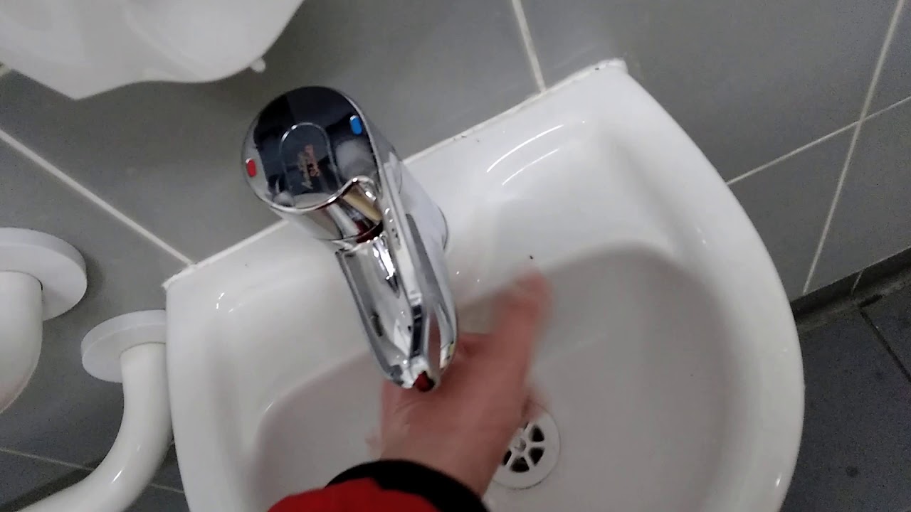 Armatige shanks basin with twist tap and xlerator hand dryer at Asda's in south shields