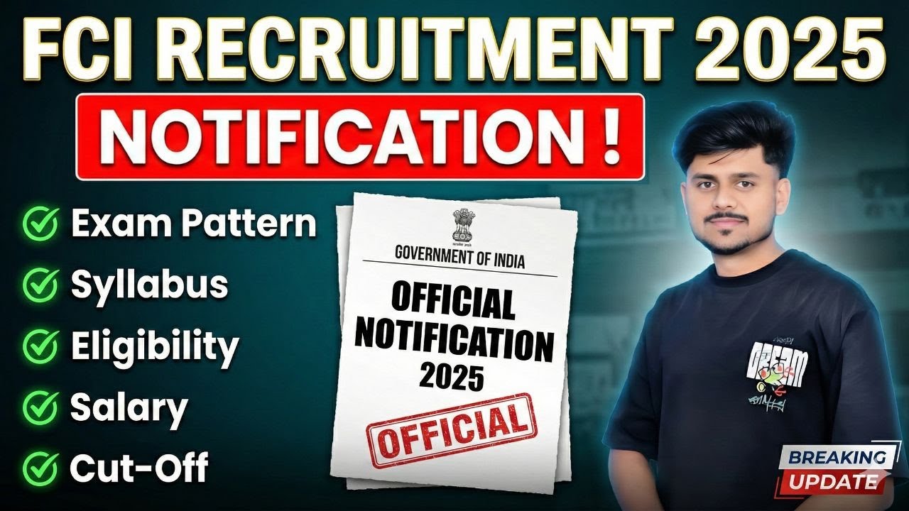 FCI Recruitment 2026 | FCI New Vacancy 2026 | FCI New Vacancy Update 2026 | FCI Notification 2026
