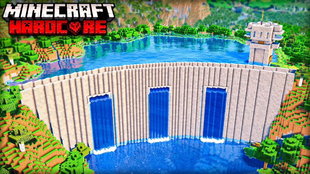 I Built a FUNCTIONAL DAM in Minecraft Hardcore