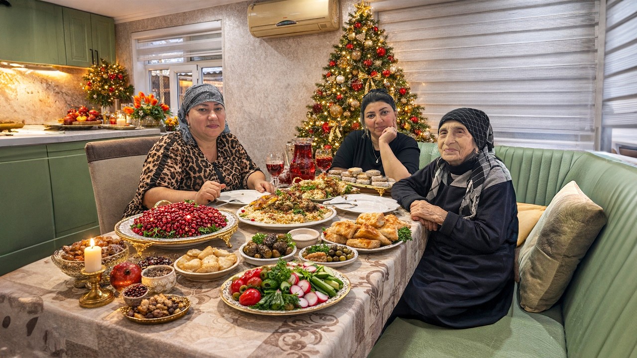 🎄 Праздничный пир! Плов из утки, салат из граната и вкусное печенье для детей!
