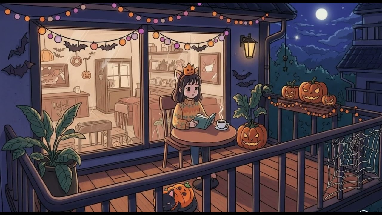 Cozy Halloween Night | Lo-fi Beats to Read, Relax & Sleep