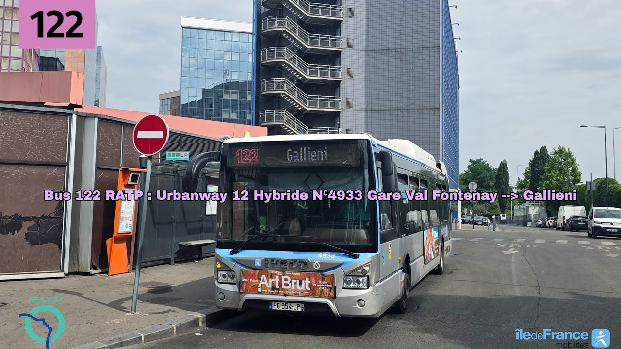 Bus 122 RATP : Urbanway 12 Hybride N⁰4933 Gare Val Fontenay / Gallieni