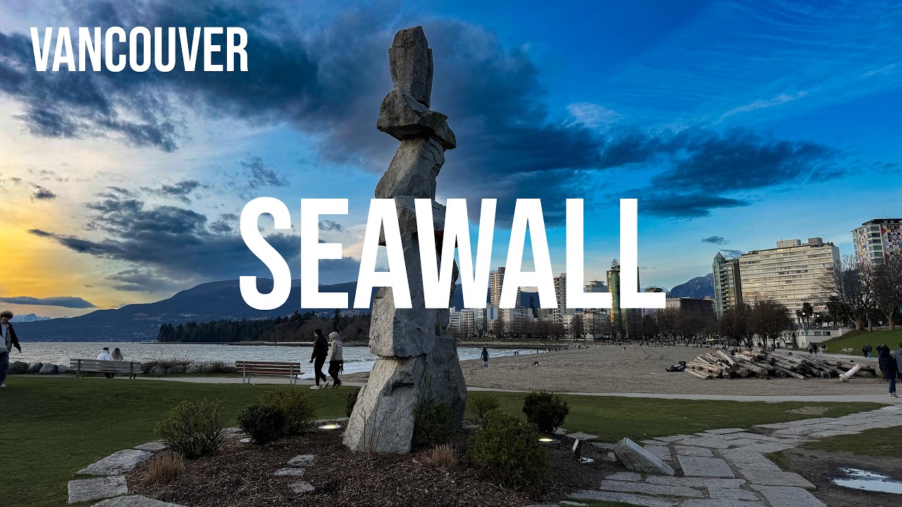 Vancouver Walk | Yaletown Time Top → English Bay Inukshuk | Golden Hour | 4K Ambient Walk