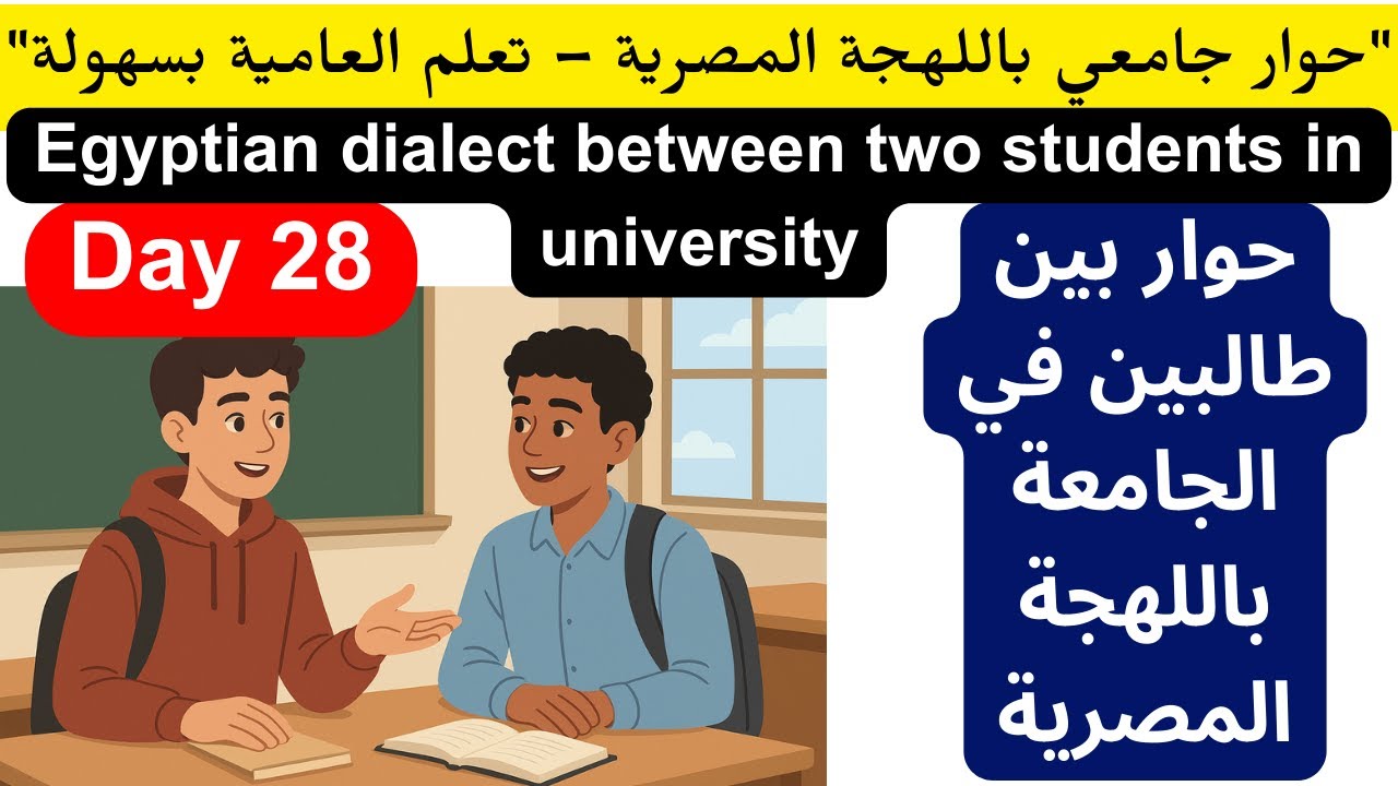 حوار بين طالبين باللهجة المصرية, تعليم اللهجة المصرية لغير ناطقين, تعليم لغة العربية لغير ناطقين بها