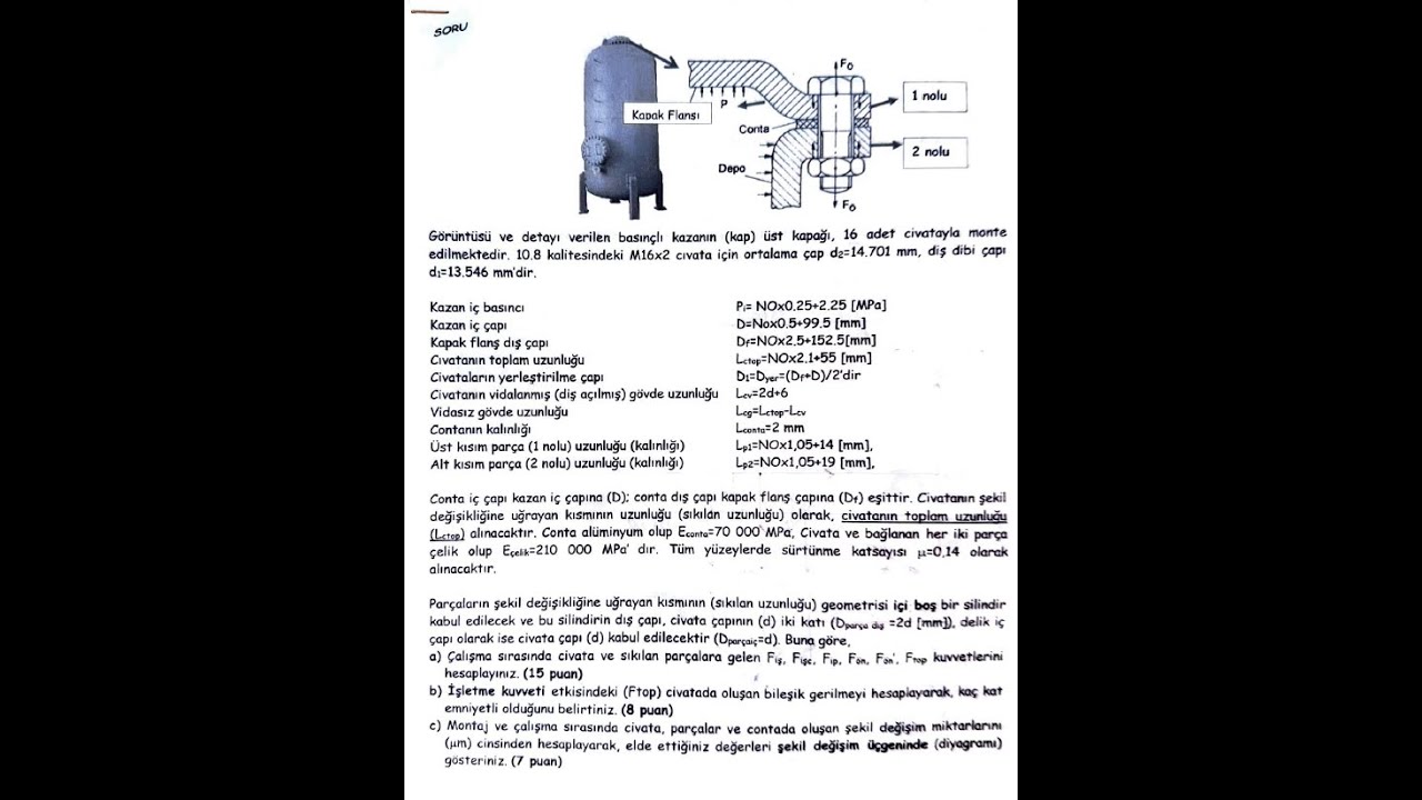 Makine Elemanları I Meşhur Civata Sorusu