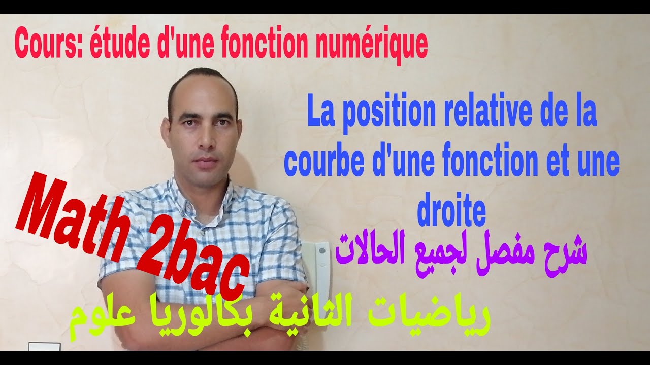 la position relative de la courbe dune fonction et une droite