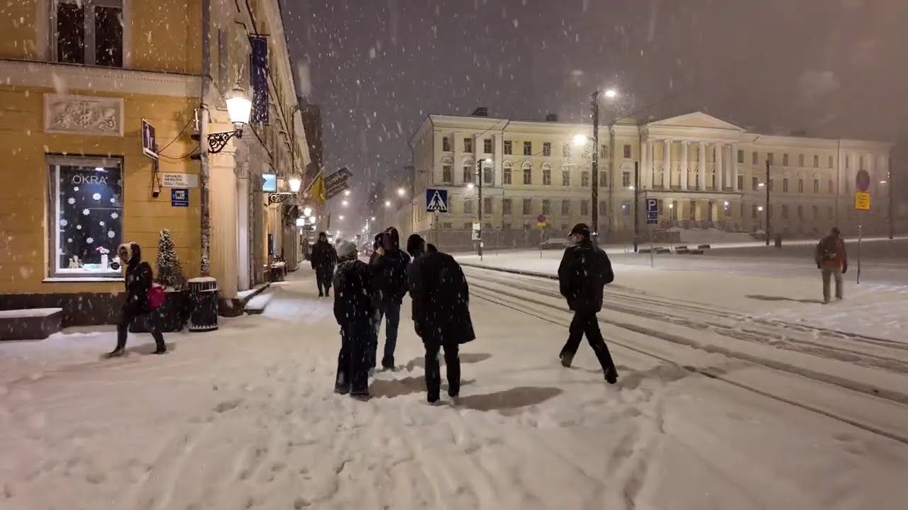Helsinki Snow Walk ❄️🇫🇮 Magical Winter Walk in Finland | 4K Nordic Slow TV