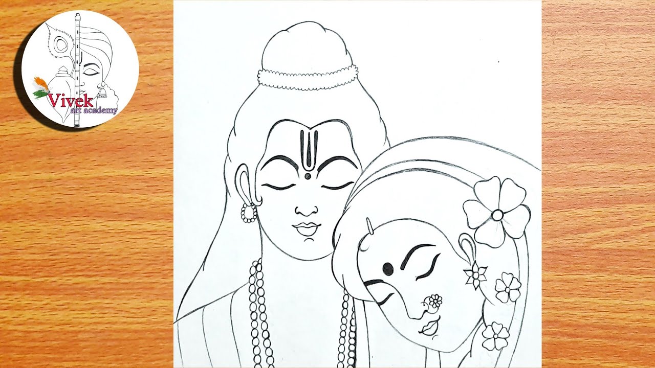 Ram Sita Drawing for Beginners | Easy Drawing of Shree Ram Sita Step by Step