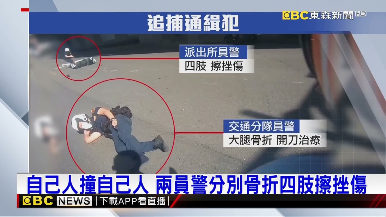 交通隊員警協助圍捕通緝犯 被支援警撞飛@newsebc