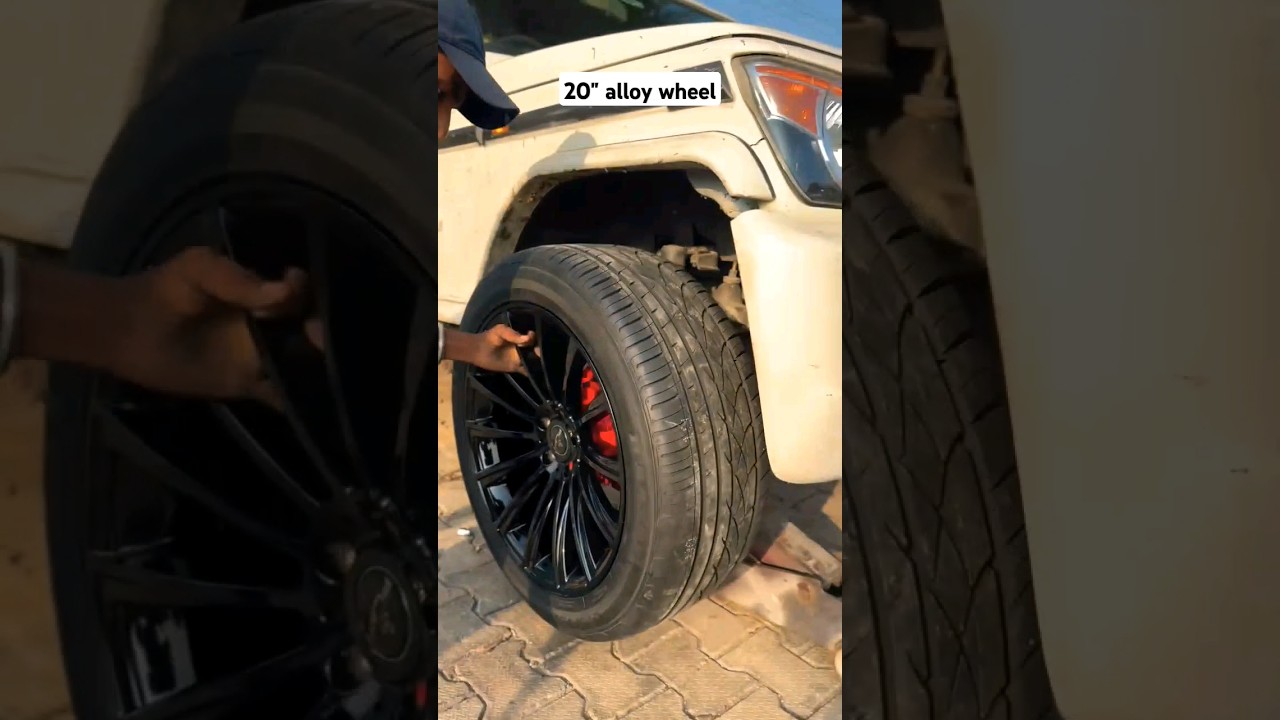 20" alloy wheel install in Mahindra Bolero 🔥