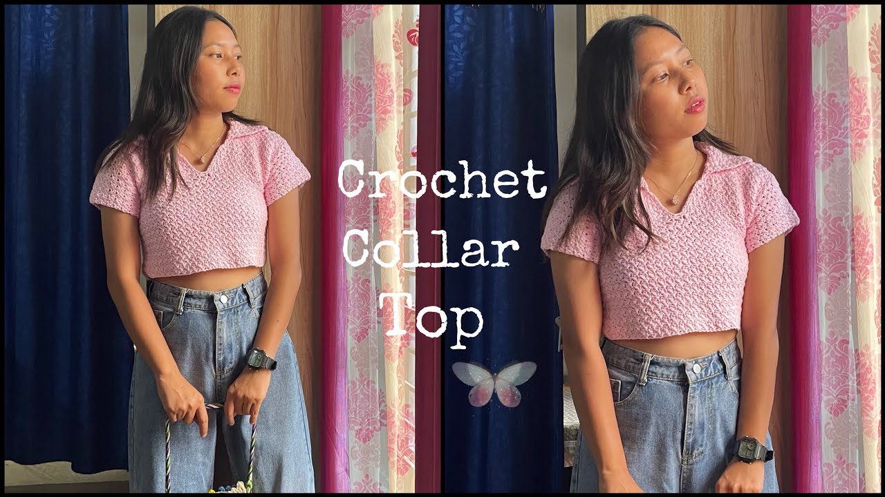 Crochet Collar Top / crop top / INDI DIY