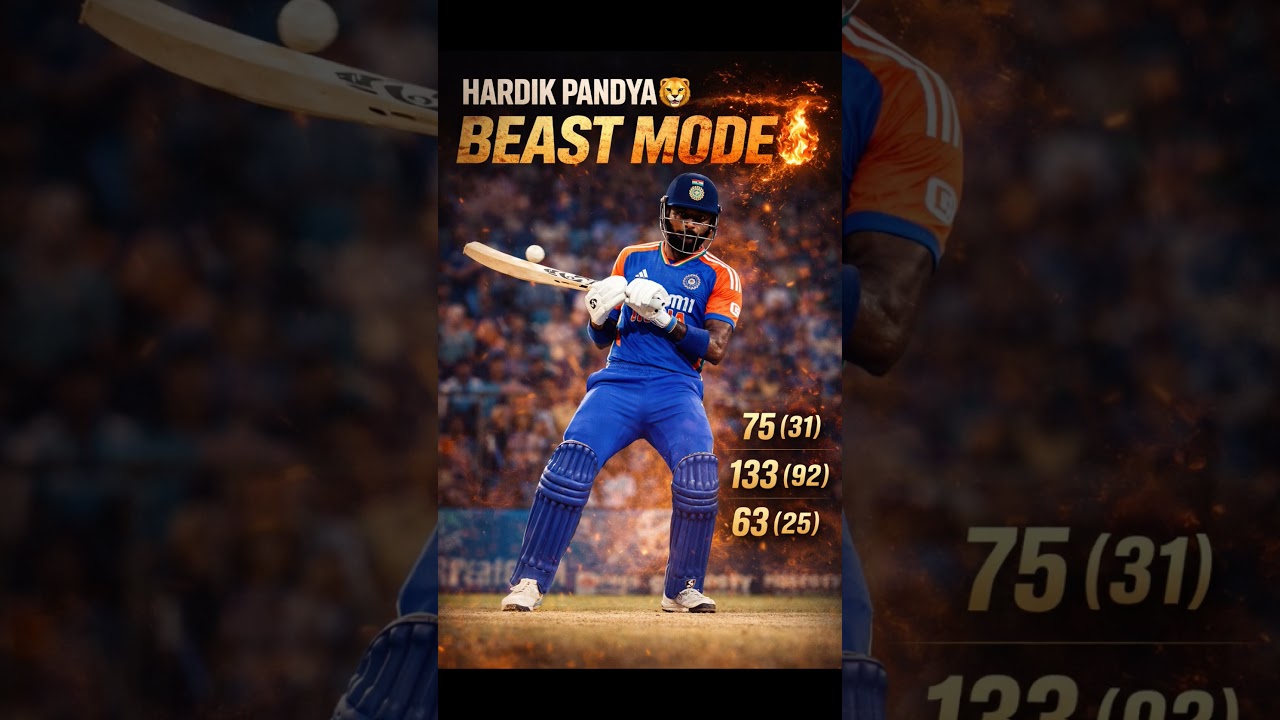 Hardik Pandya 75 vs CHA | BAR vs CHA Match – Beast Mode Performance