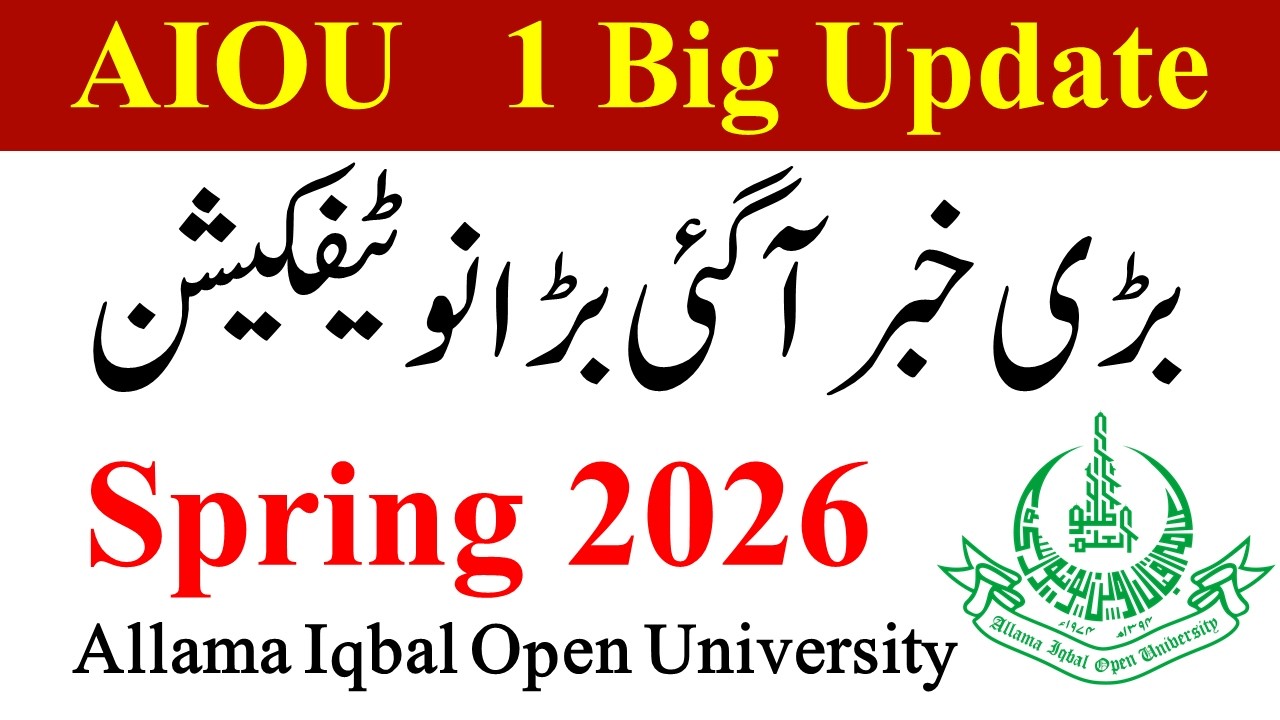 ! Big Updates for Spring 2026 Admission Students AIOU | AIOU Today Latest Update 2026 | Assignments