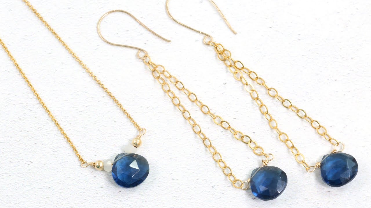 DIY: Gemstone, Wire & Chain Earrings - Jewelry Making Tutorial (Jewellery Making)