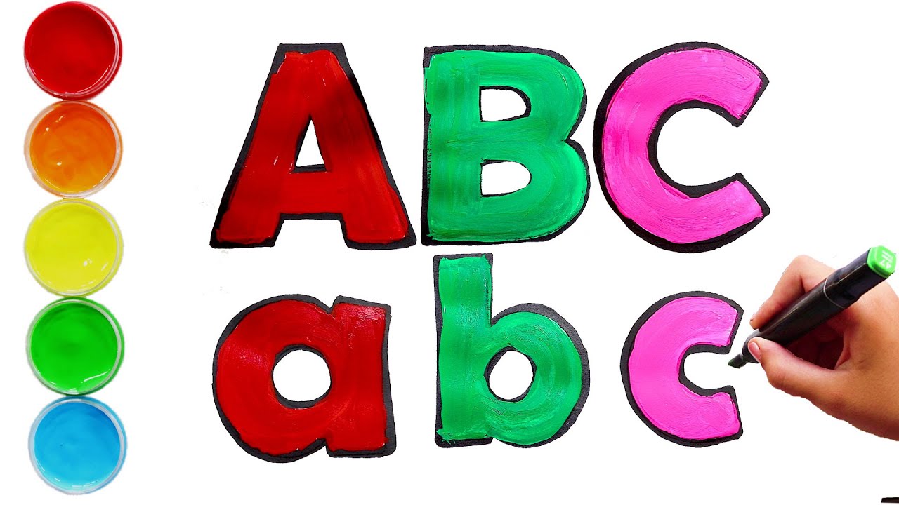 Coloring and Drawing English Litters with Kids Songs  |  كيفية رسم الحروف الإنجليزية