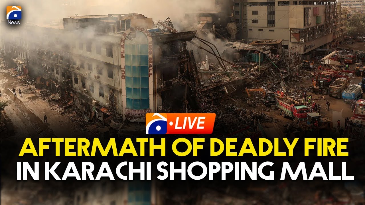 LIVE: Pakistani Firefighters Search Karachi Shopping Mall After Deadly Fire | Geo News English