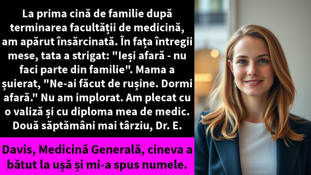 La prima cină de familie după terminarea facultății de medicină, am apărut însărcinată.