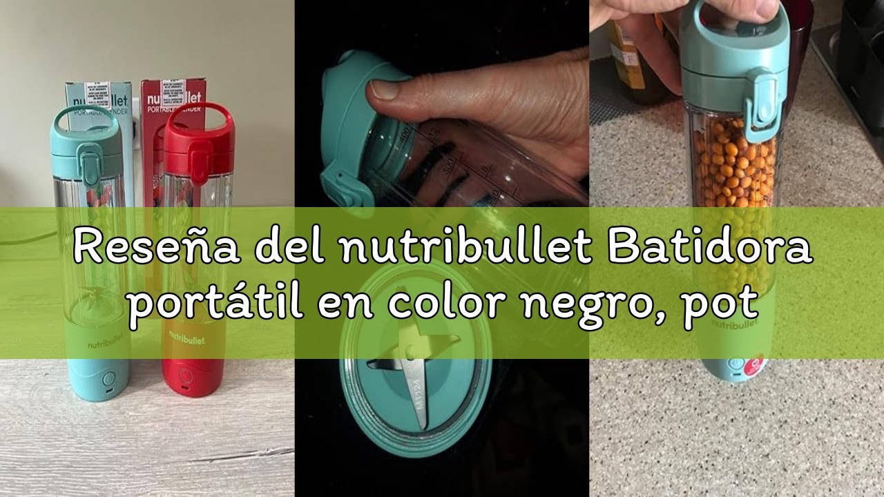 Reseña del nutribullet Batidora portátil en color negro, potente hoja extractora, taza de 475 ml, ta