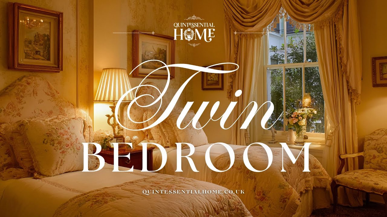 English Twin Bedroom Decor Ideas & Inspiration • Relaxing Piano TV Background • Quintessential Home