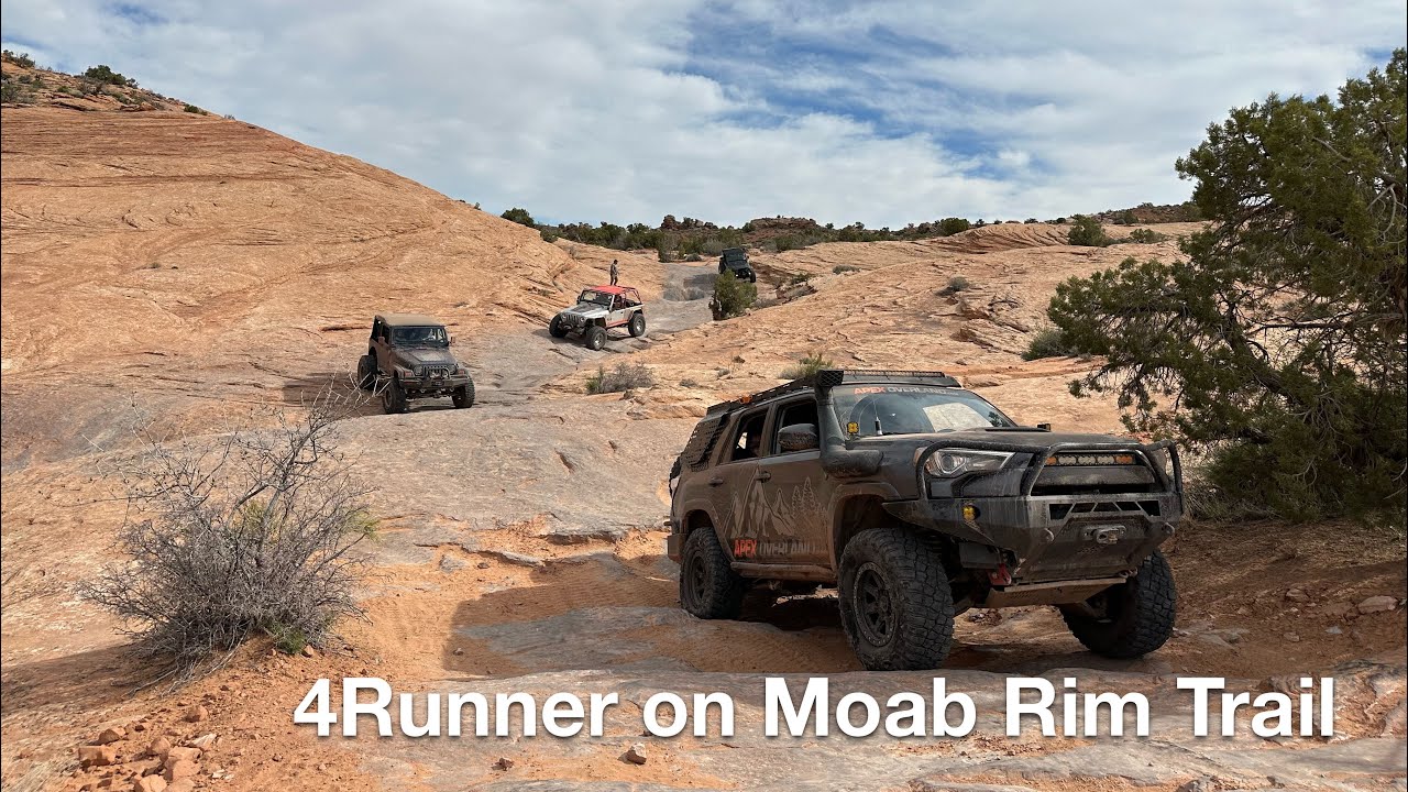 Toyota 4Runner does the Moab Rim Trail with some Jeeps!