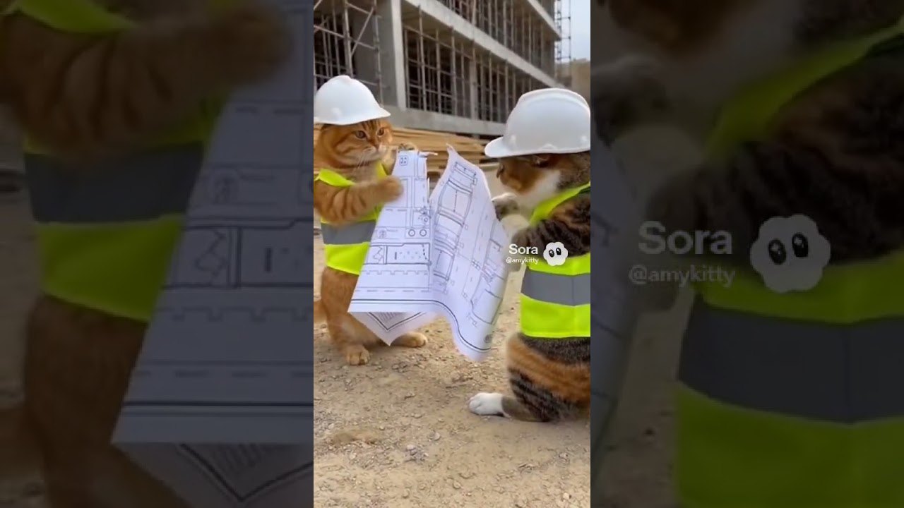 This Construction Job Turned Into a Cat Argument 😂🐱🧱