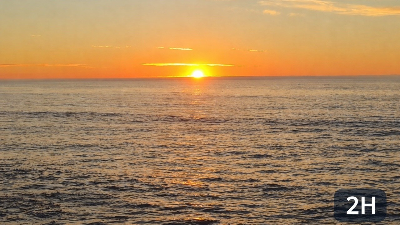 2 Hours of Ocean Sunset with Relaxing Water Sounds (4K)