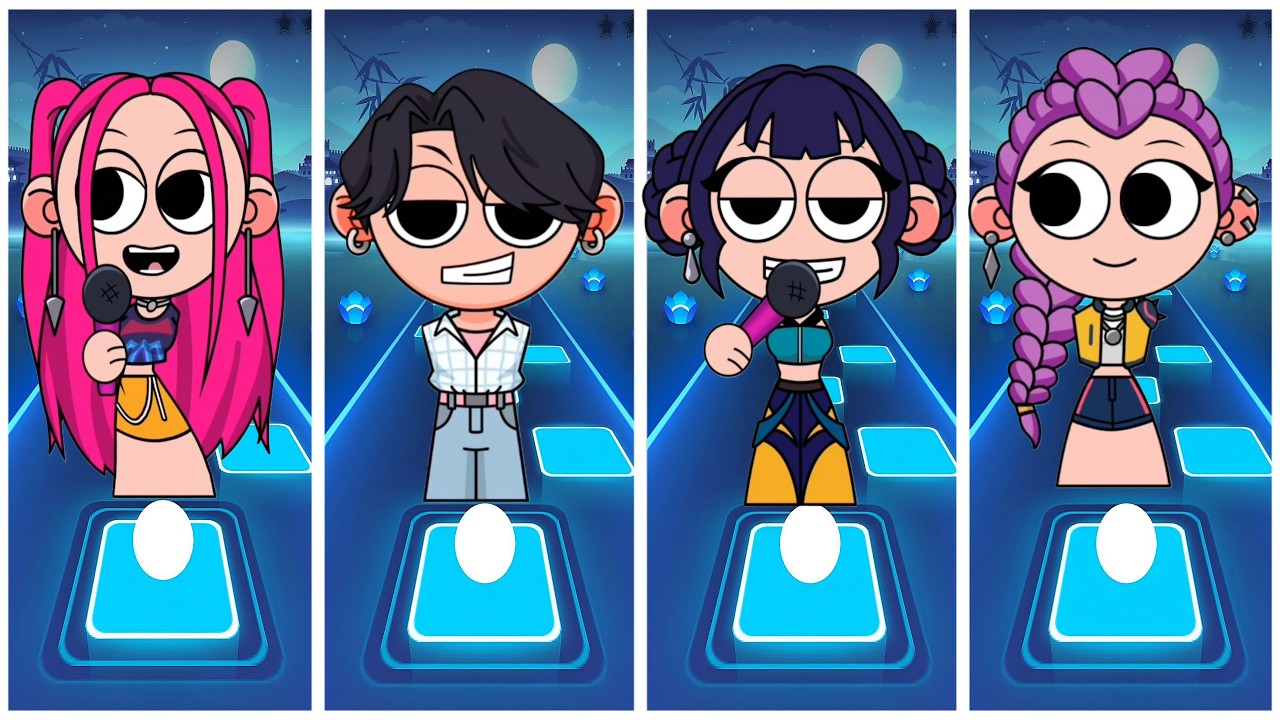 Kpop Demon Hunters 🆚 SAJA Boys 🎮 Tiles Hop EDM RUSH