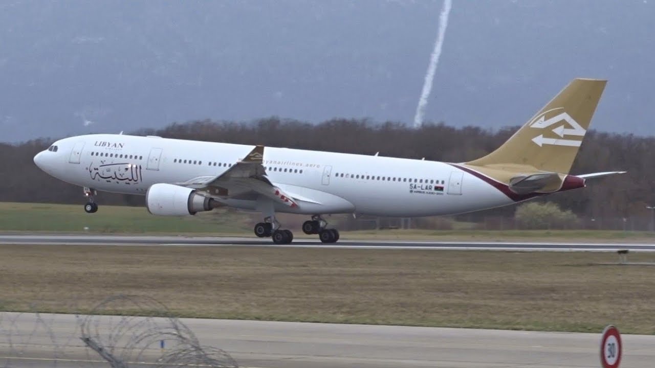 *RARE* Libyan Airbus A330-200 (+Aeroflot A330-300) landing at Geneva/GVA/LSGG