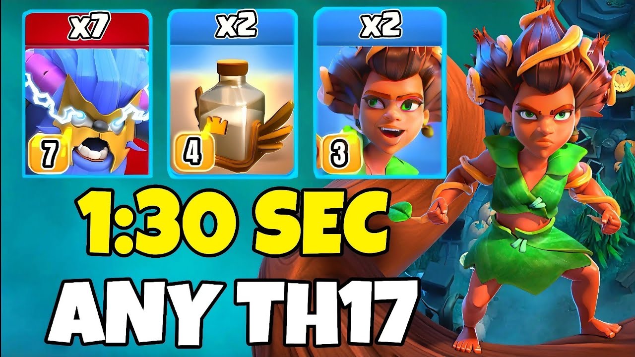 TH17 Super Yeti + Root Rider + Revive Spell Attack Strategy |TH17 Attack Strategies (Clash of Clans)