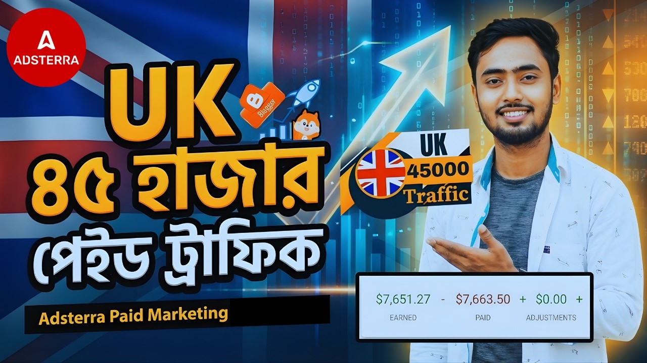 UK ৪৫ হাজার পেইড ট্রাফিক | Adsterra Paid Marketing | Adsterra Paid Traffic