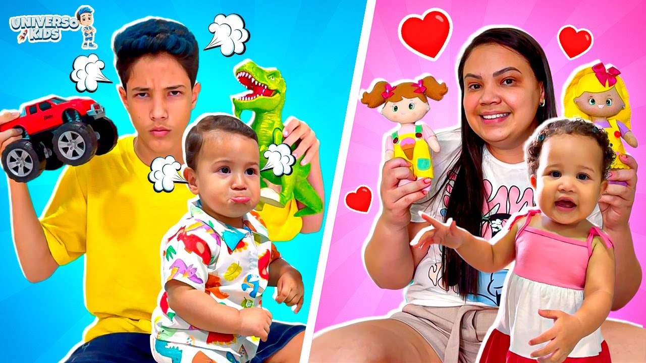 Henrique e Heitor com CIÚMES da nova irmã Bebê MENINA – Universo Kids