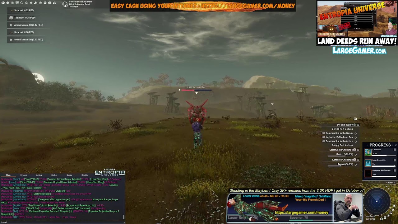 Entropia Universe - Killing Kerberos, Fungoid, Molisk, Rippersnapper