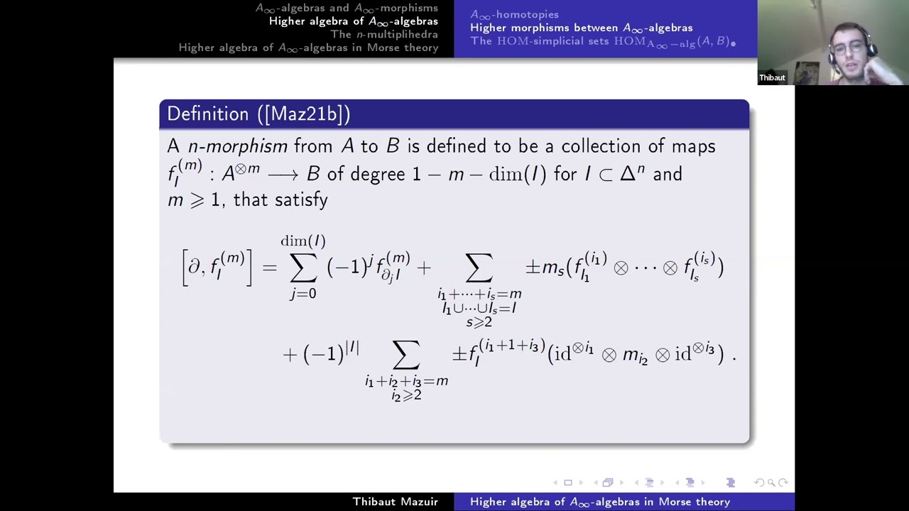 Higher algebra of A-infinity algebras in Morse theory - Thibaut Mazuir