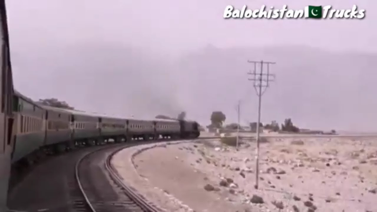 Pakistan Railway 3 up Bolan Mail on 90' Degree Angel on AbeGum |Balochistan Trucks