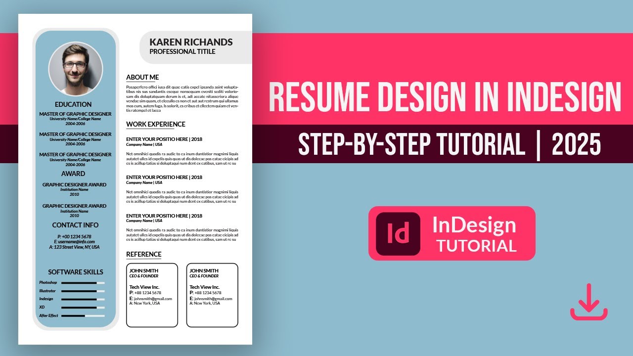 How to Design a Professional Resume in Adobe InDesign | Step-by-Step Tutorial (2025)
