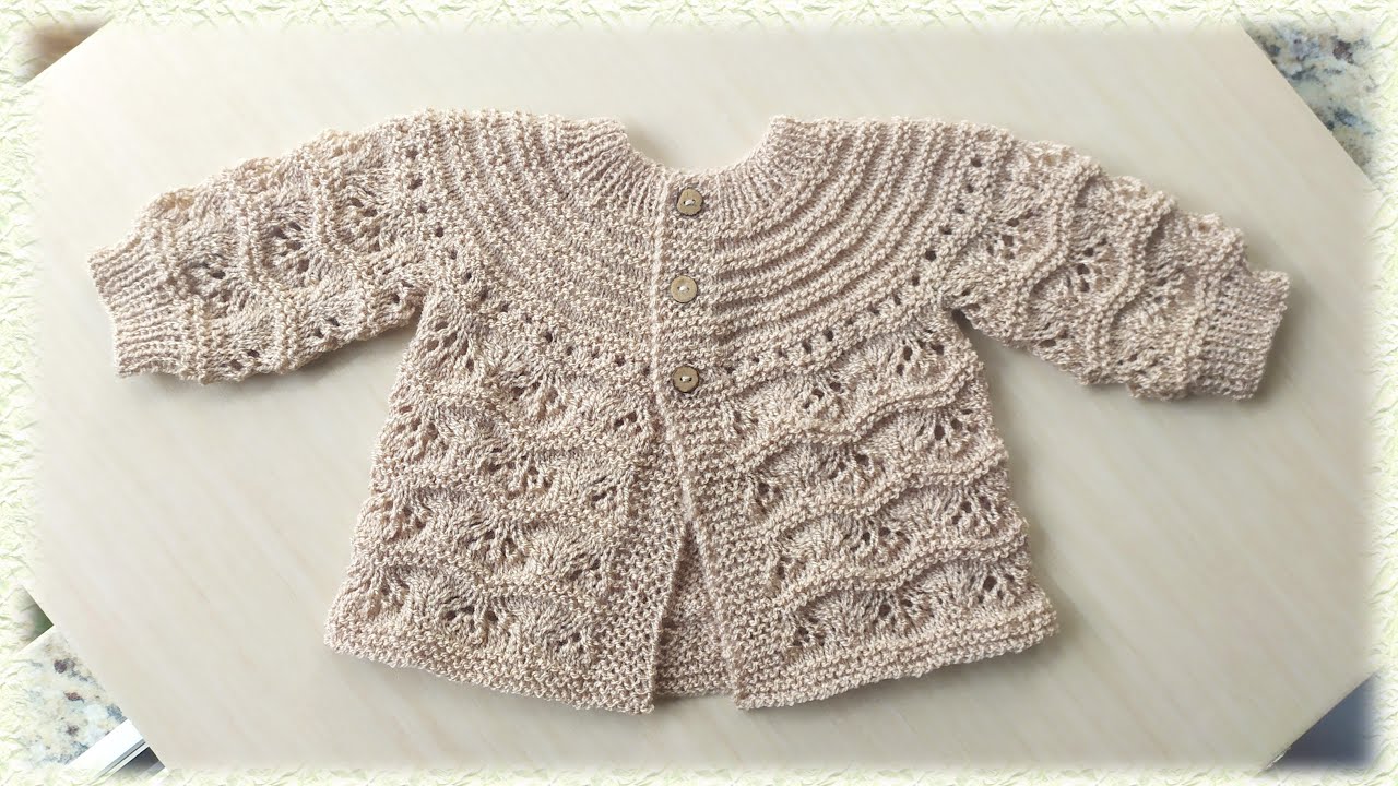CARDIGAN EN DOS AGUJAS PARA BEBÉ DE 3 A 6 MESES GRAN AMOR