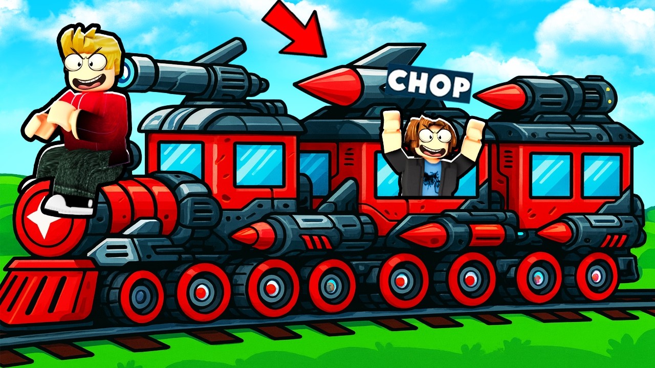 ROBLOX CHOP AND FROSTY BUILD A SUPER TRAIN IN BUILD A TRAIN