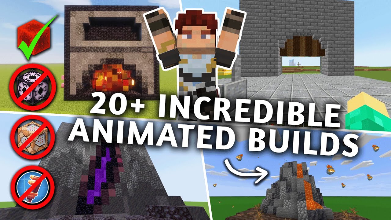 20 НЕВЕРОЯТНЫХ анимированных построек Minecraft из редстоуна!
