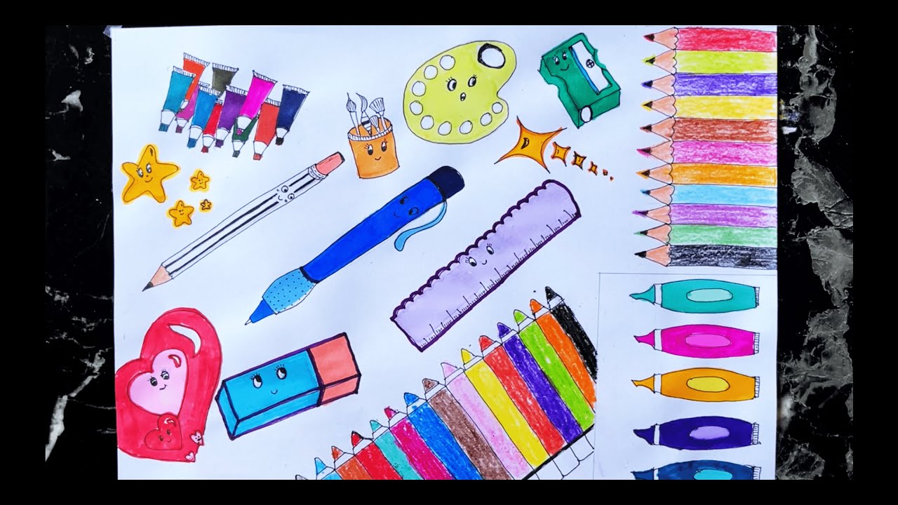 #howtodraw #art #drawing #easy  HOW TO DRAW STATIONERY ITEMS